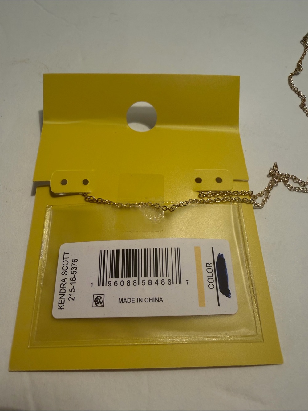 Kendra Scott Gold Chain Necklace with Coral Pink Pendant - Picture 4 of 4